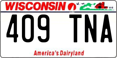 WI license plate 409TNA