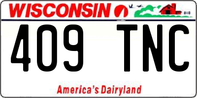WI license plate 409TNC
