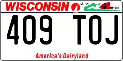 WI license plate 409TOJ