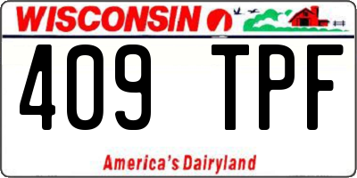WI license plate 409TPF