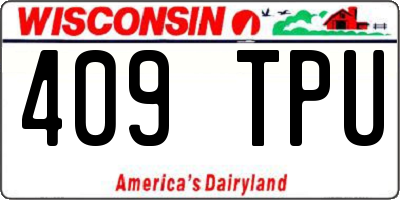 WI license plate 409TPU