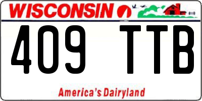 WI license plate 409TTB
