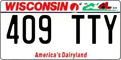 WI license plate 409TTY
