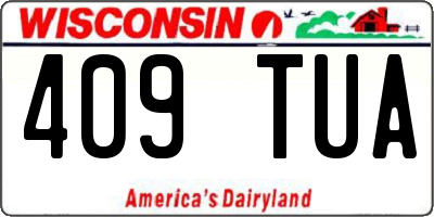 WI license plate 409TUA