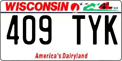 WI license plate 409TYK