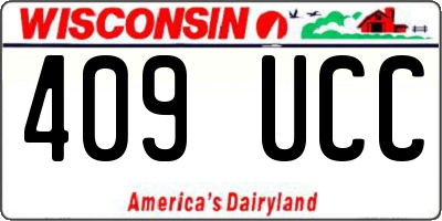 WI license plate 409UCC