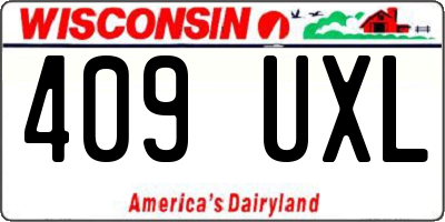WI license plate 409UXL