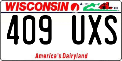 WI license plate 409UXS