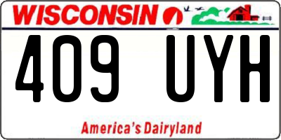 WI license plate 409UYH