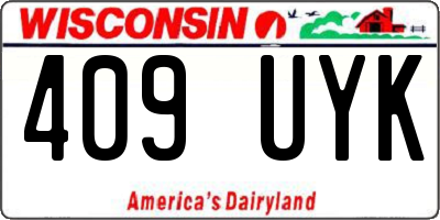 WI license plate 409UYK