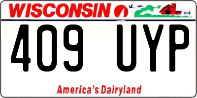 WI license plate 409UYP