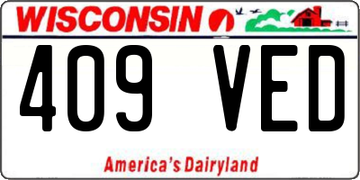 WI license plate 409VED