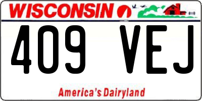 WI license plate 409VEJ