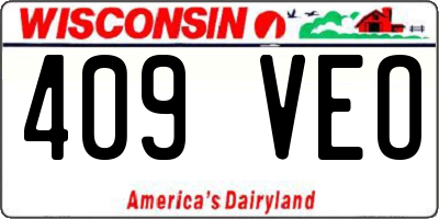WI license plate 409VEO