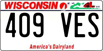 WI license plate 409VES