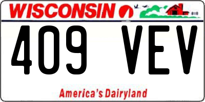 WI license plate 409VEV