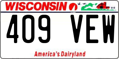 WI license plate 409VEW