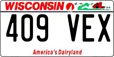 WI license plate 409VEX