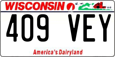 WI license plate 409VEY