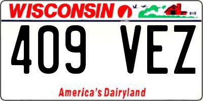 WI license plate 409VEZ