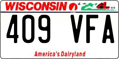 WI license plate 409VFA
