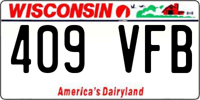 WI license plate 409VFB