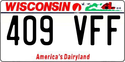 WI license plate 409VFF