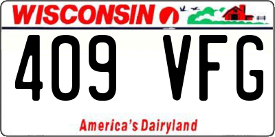 WI license plate 409VFG