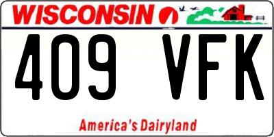 WI license plate 409VFK
