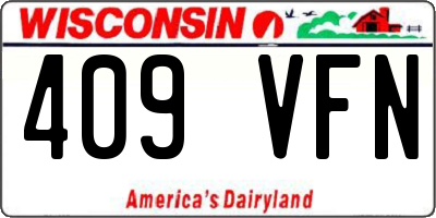 WI license plate 409VFN