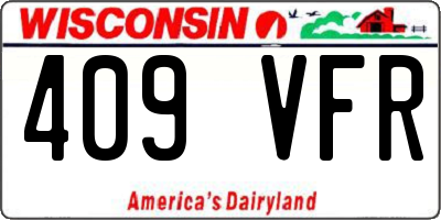 WI license plate 409VFR