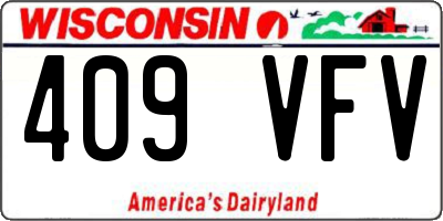 WI license plate 409VFV