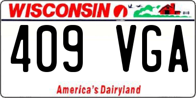 WI license plate 409VGA