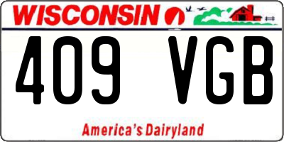 WI license plate 409VGB