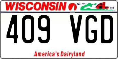 WI license plate 409VGD