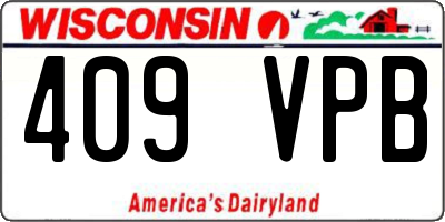 WI license plate 409VPB