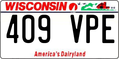 WI license plate 409VPE