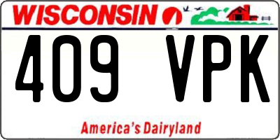 WI license plate 409VPK
