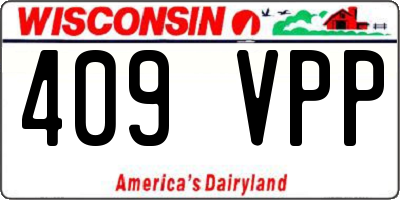 WI license plate 409VPP