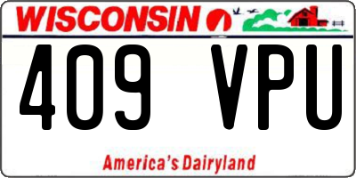 WI license plate 409VPU