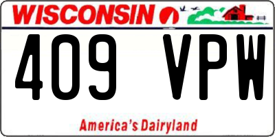 WI license plate 409VPW