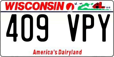 WI license plate 409VPY