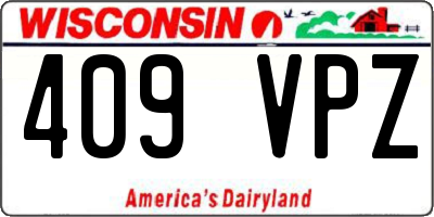 WI license plate 409VPZ
