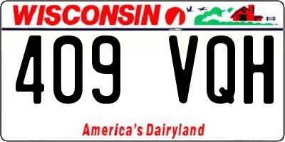 WI license plate 409VQH