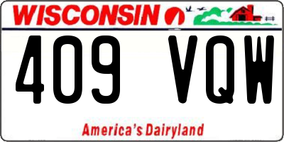WI license plate 409VQW