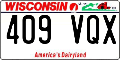 WI license plate 409VQX