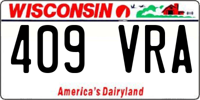WI license plate 409VRA