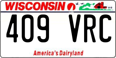 WI license plate 409VRC