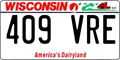 WI license plate 409VRE
