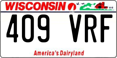 WI license plate 409VRF